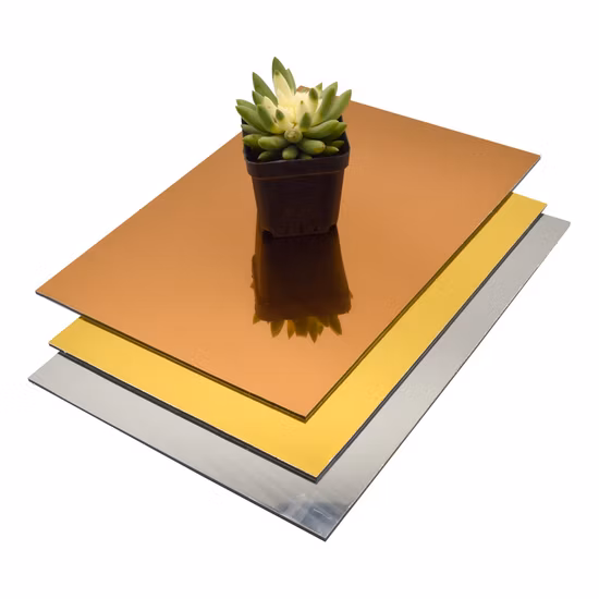 Pannello composito in alluminio ACP a specchio oro rosa con nucleo infrangibile