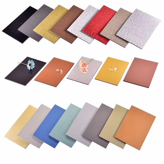 Pannelli compositi in alluminio (1220X2440X4mm) 0, 21 mm per rivestimento di pareti negli edifici Prezzi all'ingrosso Pannello composito in alluminio spazzolato